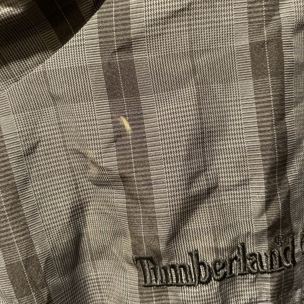 Timberland Grey‎ Black Plaid Zip Up Men's Rain Coat Size Large (16-18) - Picture 7 of 9